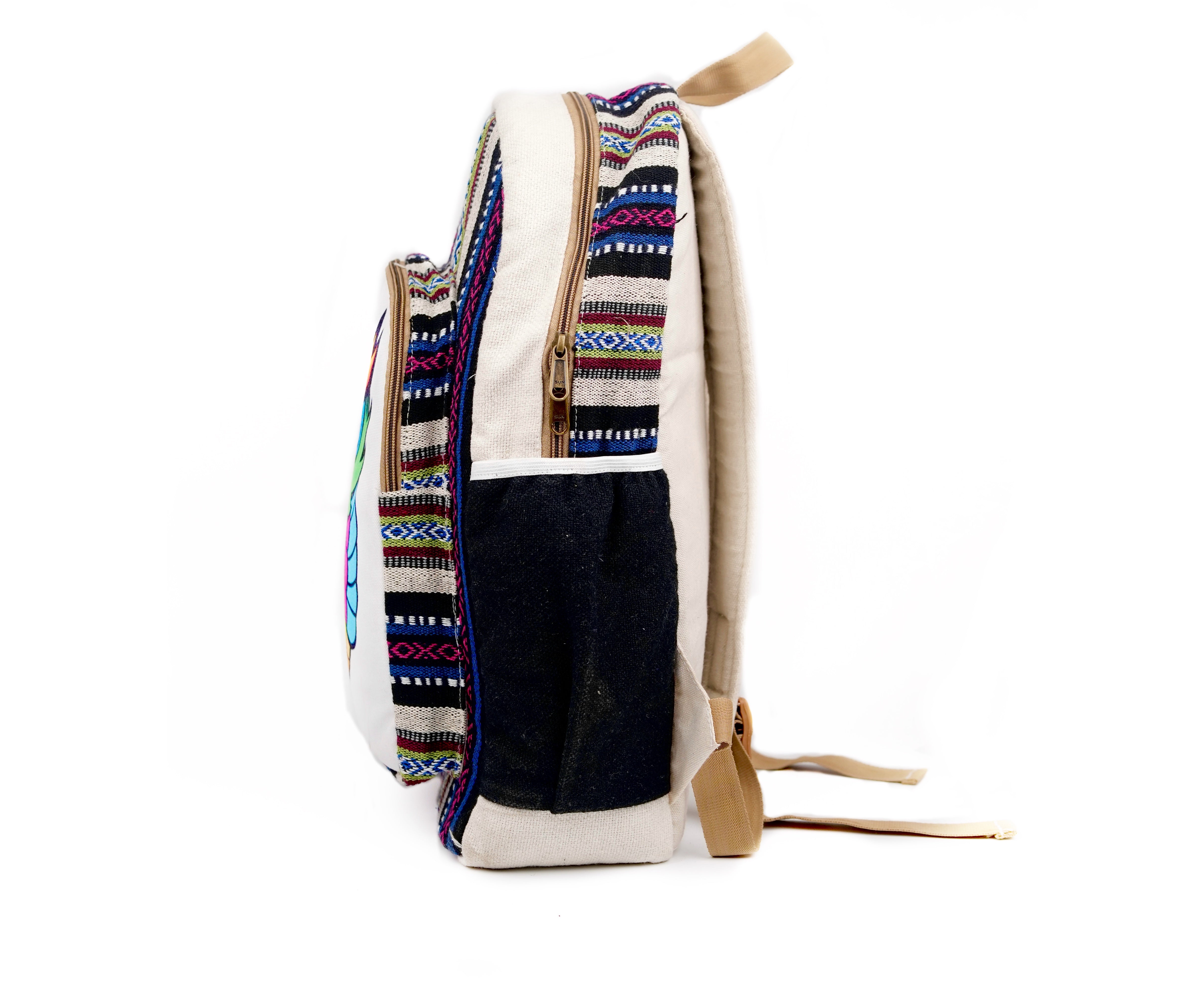3-D  COLORED OWL HEMP BACKPACK - 48 L Laptop Office/School/Travel Backpack- Fits Up to 17.3 Inch Laptop Notebook (Both Male and Female)