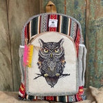 3-D HIMALAYAN OWL HEMP BACKPACK - 48 L Laptop Office/School/Travel Backpack- Fits Up to 17.3 Inch Laptop Notebook (Both Male and Female)