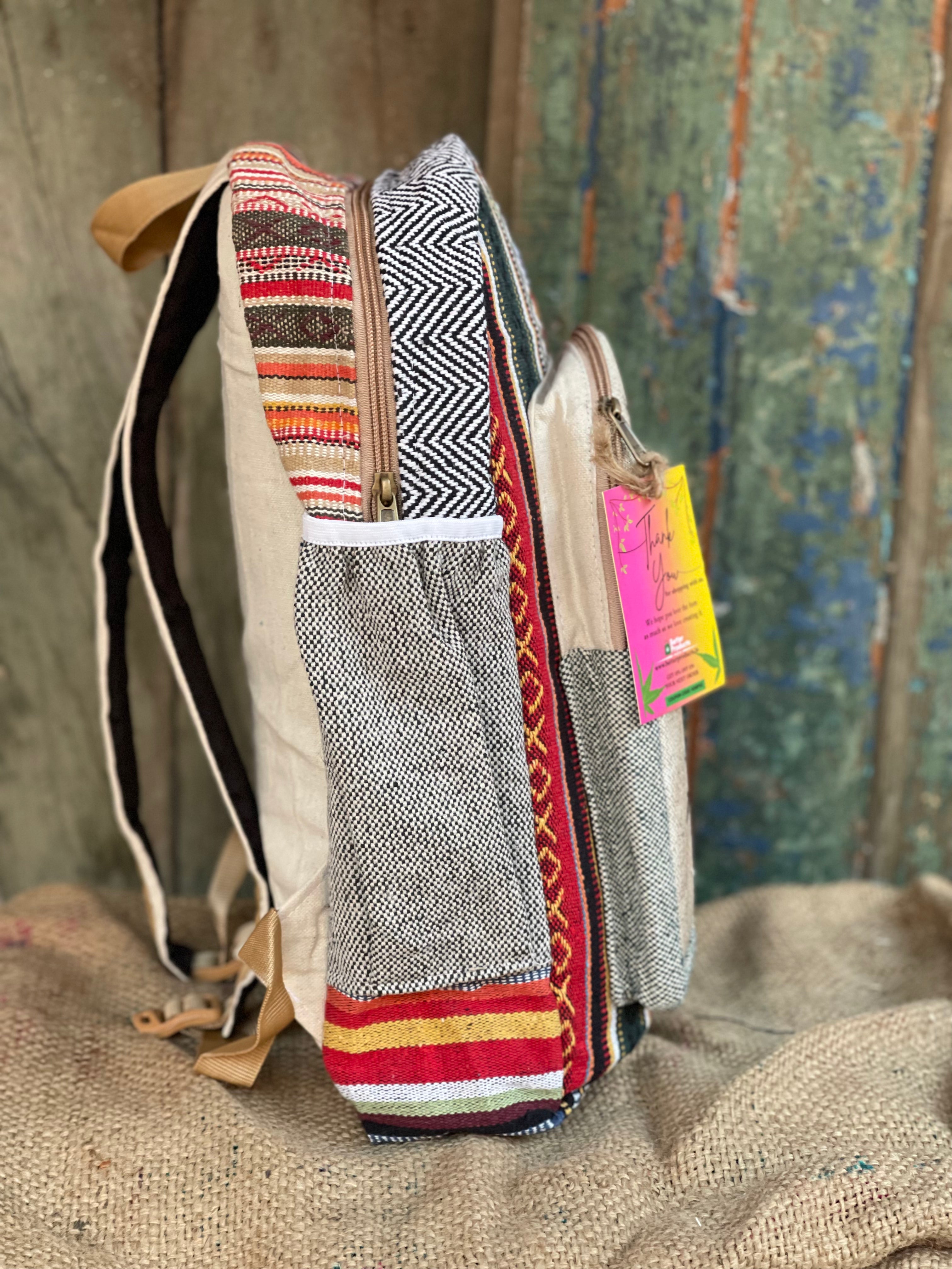 Leaf Print HEMP BACKPACK- 48 L Laptop Office/School/Travel Backpack- Fits Up to 17.3 Inch Laptop Notebook  Regular( Both Male and Female)