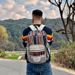 4 zip Multi-Colored Backpack Combo- ( Backpack and Coin Wallet)