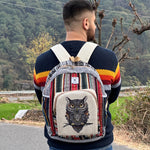 3-D HIMALAYAN OWL HEMP BACKPACK - 48 L Laptop Office/School/Travel Backpack- Fits Up to 17.3 Inch Laptop Notebook (Both Male and Female)