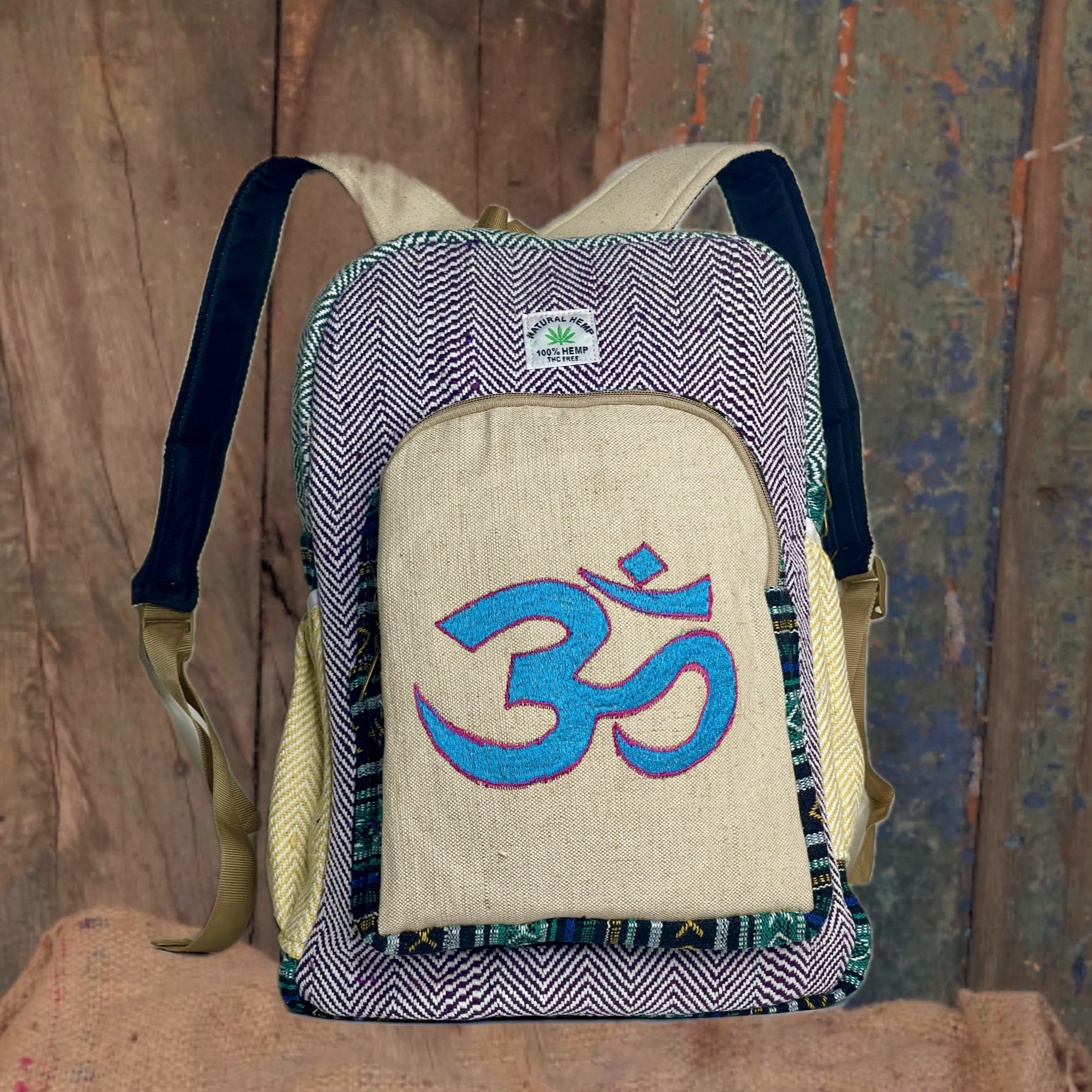 Om Printed HEMP Backpack BACKPACK- 48 L Laptop Office/School/Travel Backpack- Fits Up to 17.3 Inch Laptop Notebook (Both Male and Female)