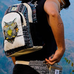 Himalayan Owl Printed Hemp Backpack Combo   (Backpack and Waist Pouch Bag) - 48 L Laptop Office/School/Travel/Business Backpack- Fits Up to 17.3 Inch Laptop Noteboo